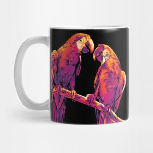Bright Colorful Parrot Friends Digital Painting Mug